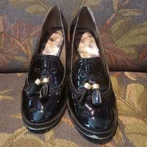 Sam Edelman Black Patent Tassel Loafers